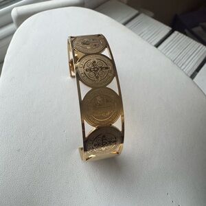 Chic Gold Coin Cuff Bracelet